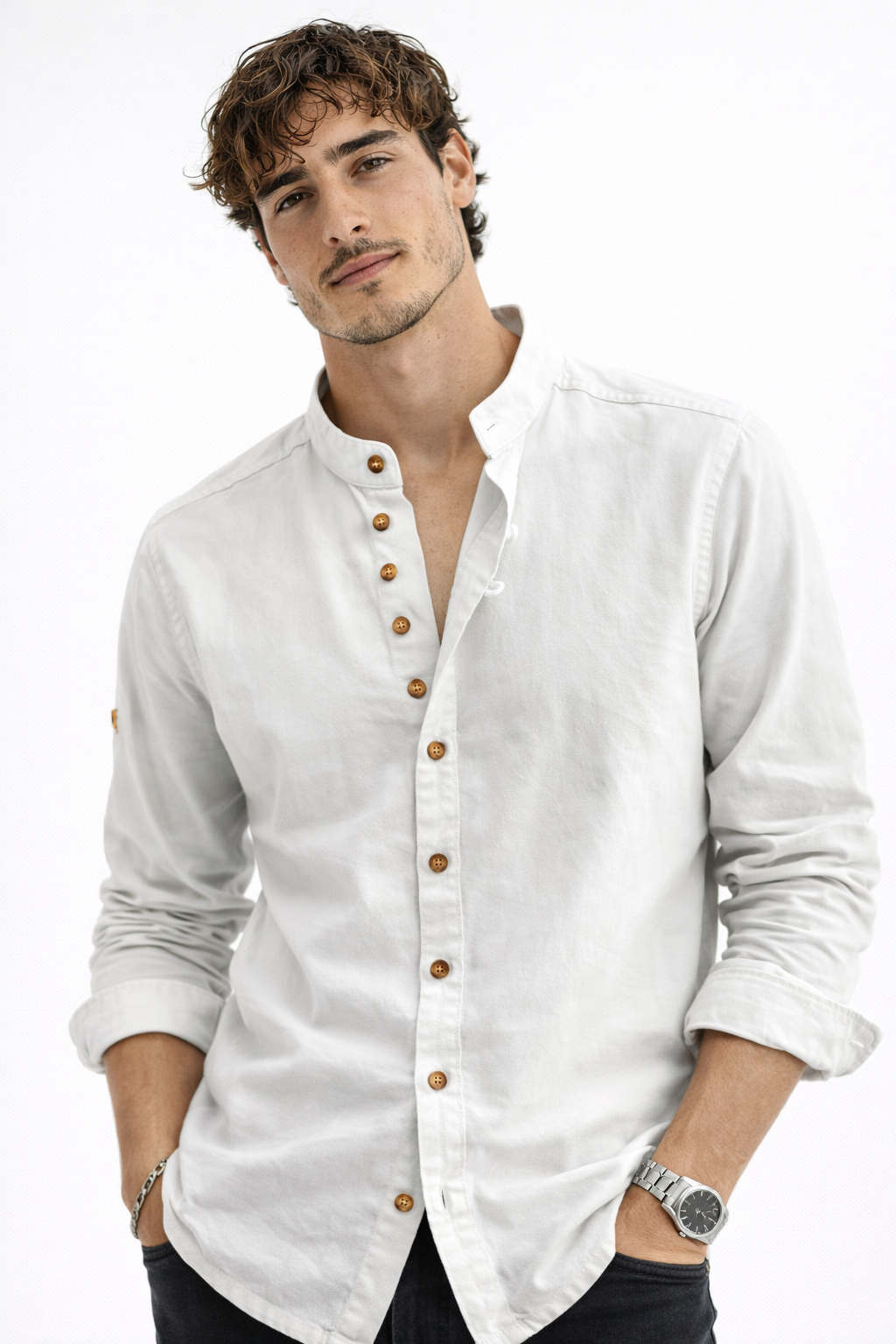 Chemise en lin Ashford à boutons