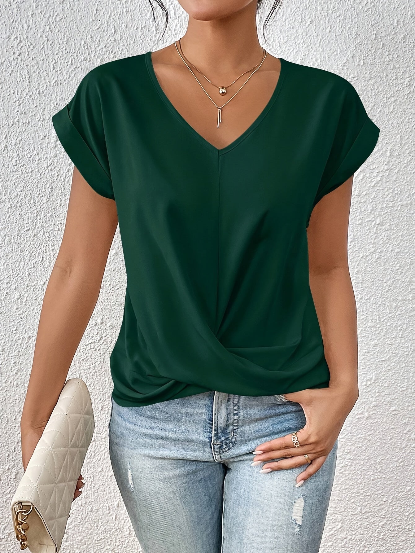 Hemshire™ | T-shirt décontracté avec col en V doux