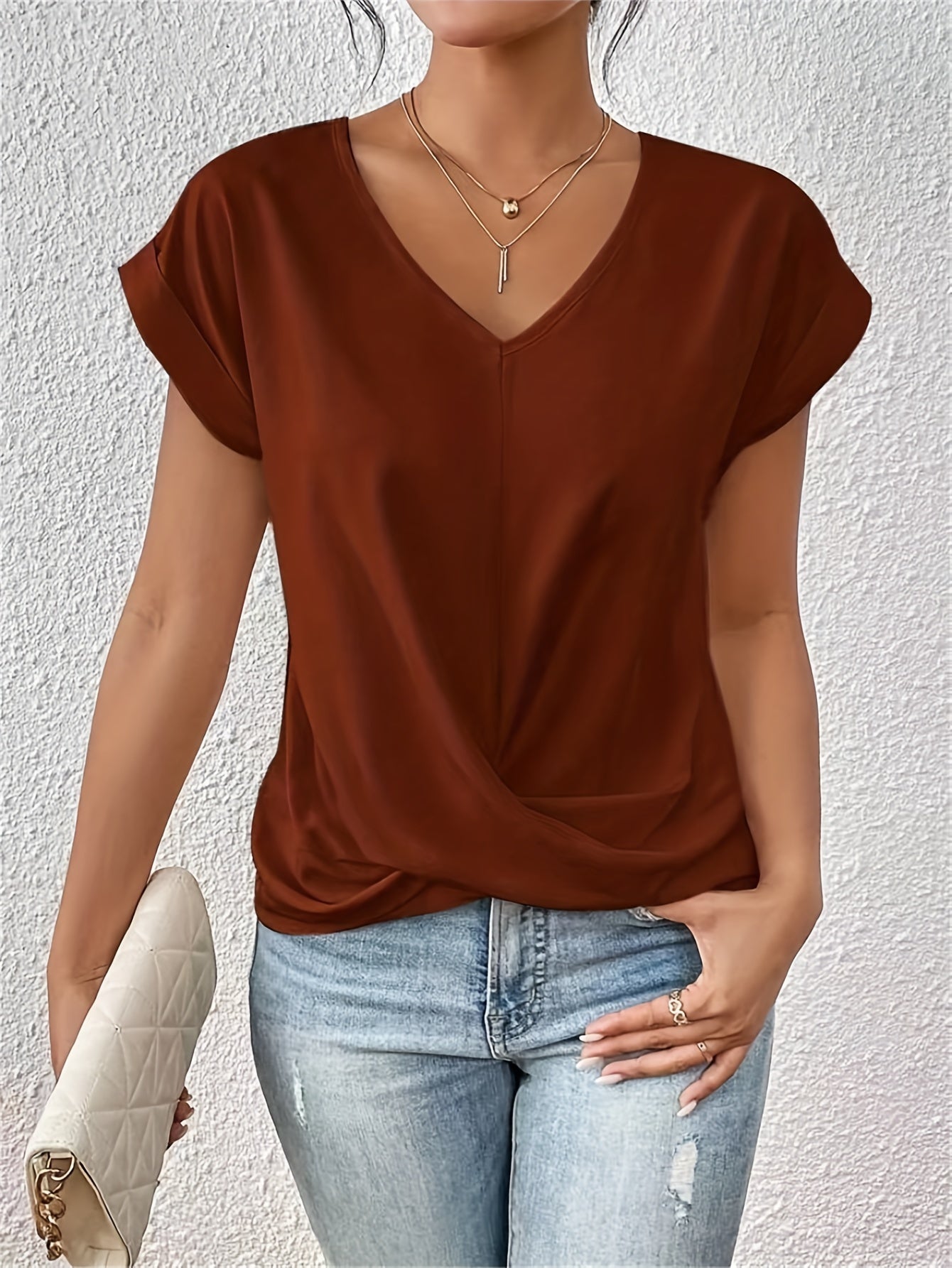 Hemshire™ | T-shirt décontracté avec col en V doux