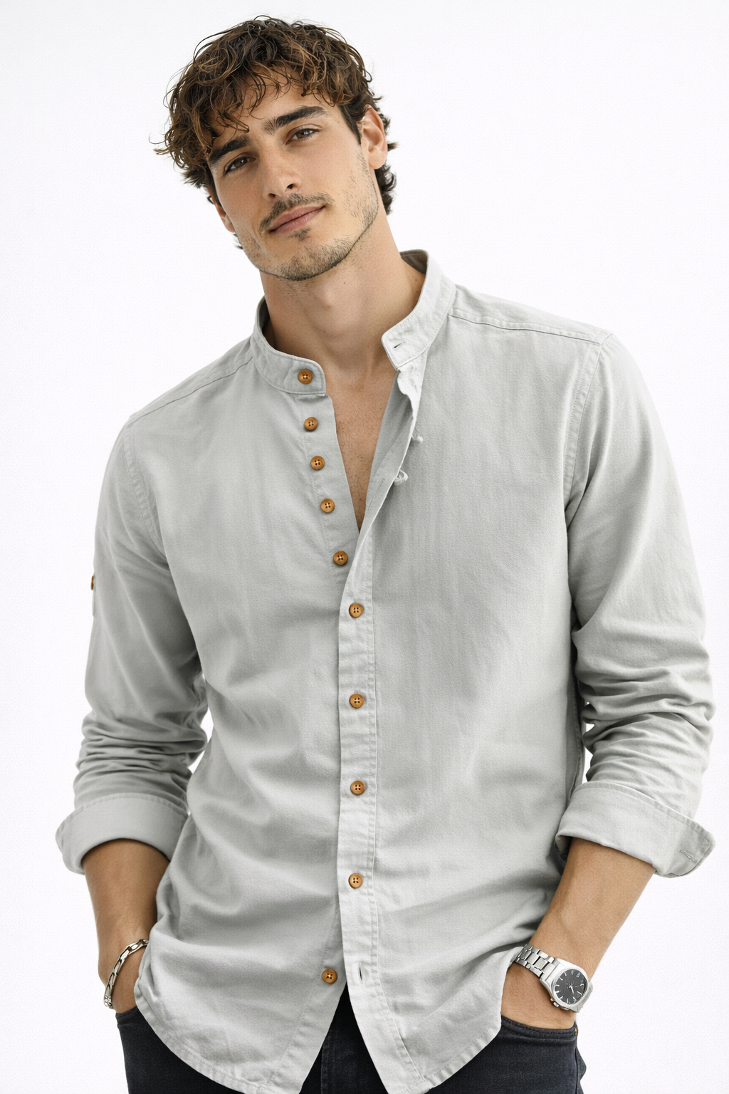 Chemise en lin Ashford à boutons